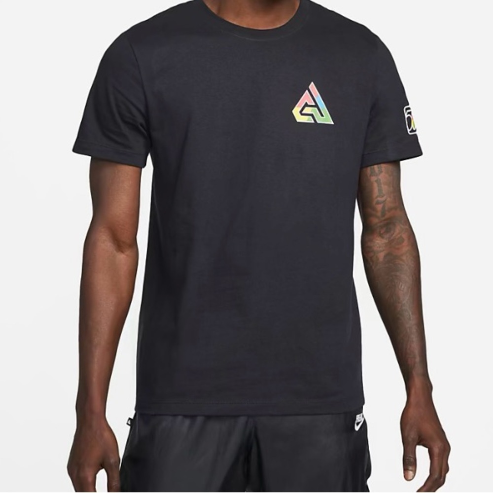 Nike Black Tee with Colorful Logo